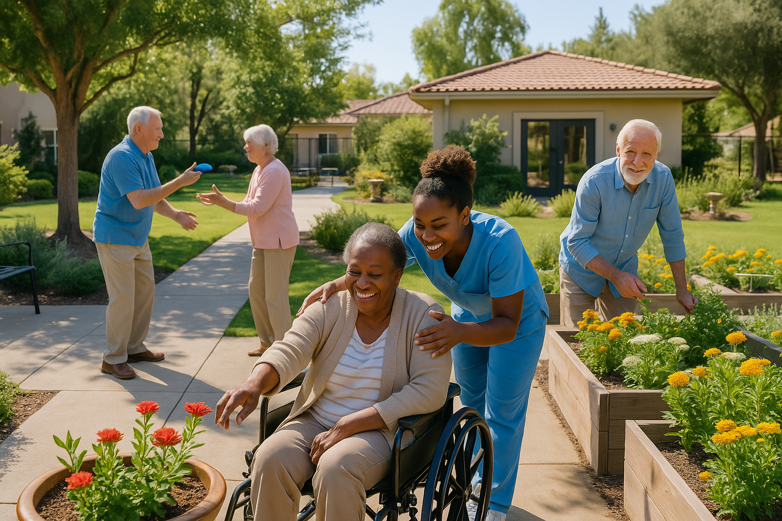 Happy residents enjoying life at our facility