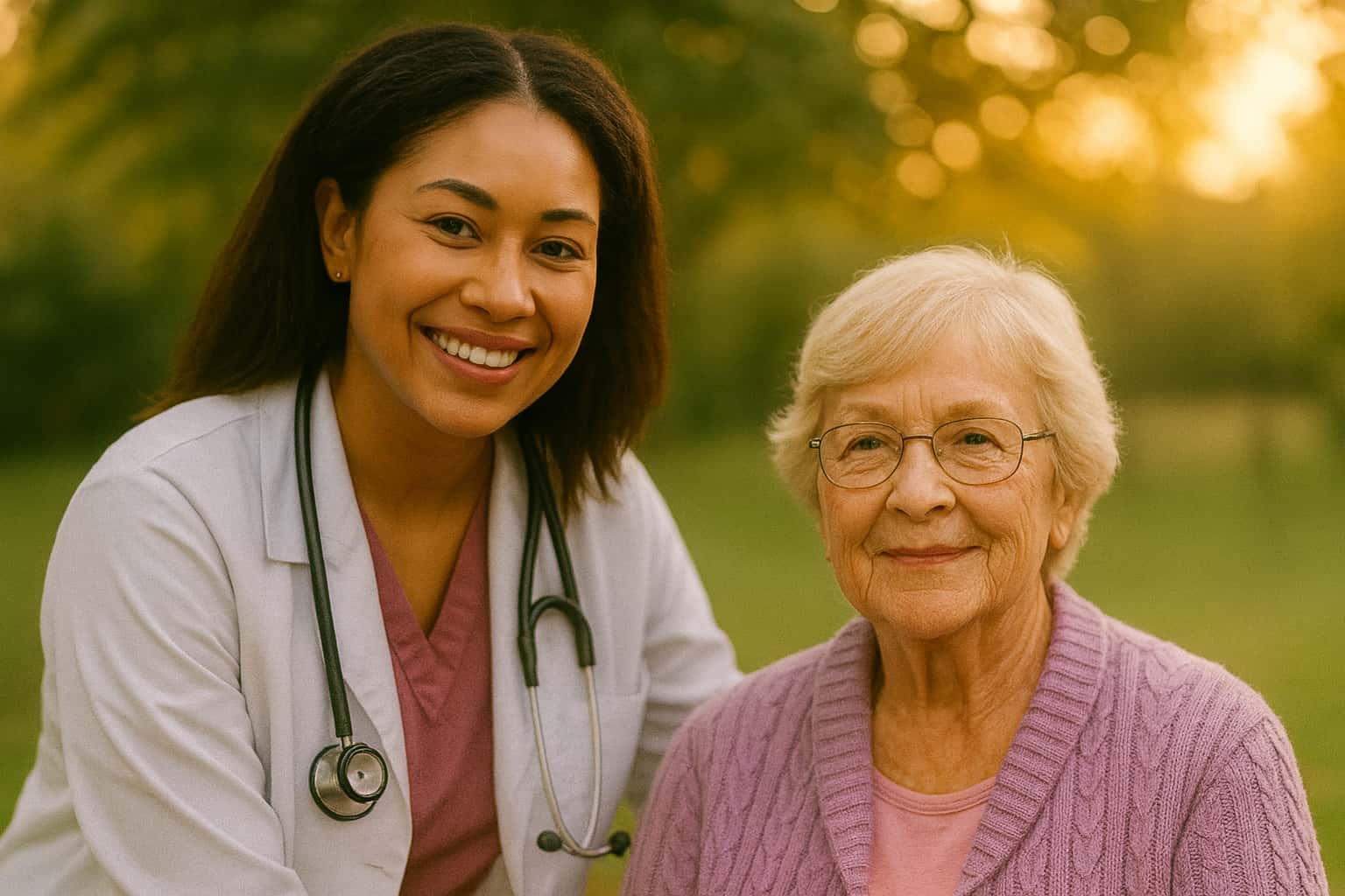 Residents and caregivers at Skyline Healthcare Center-San Jose
