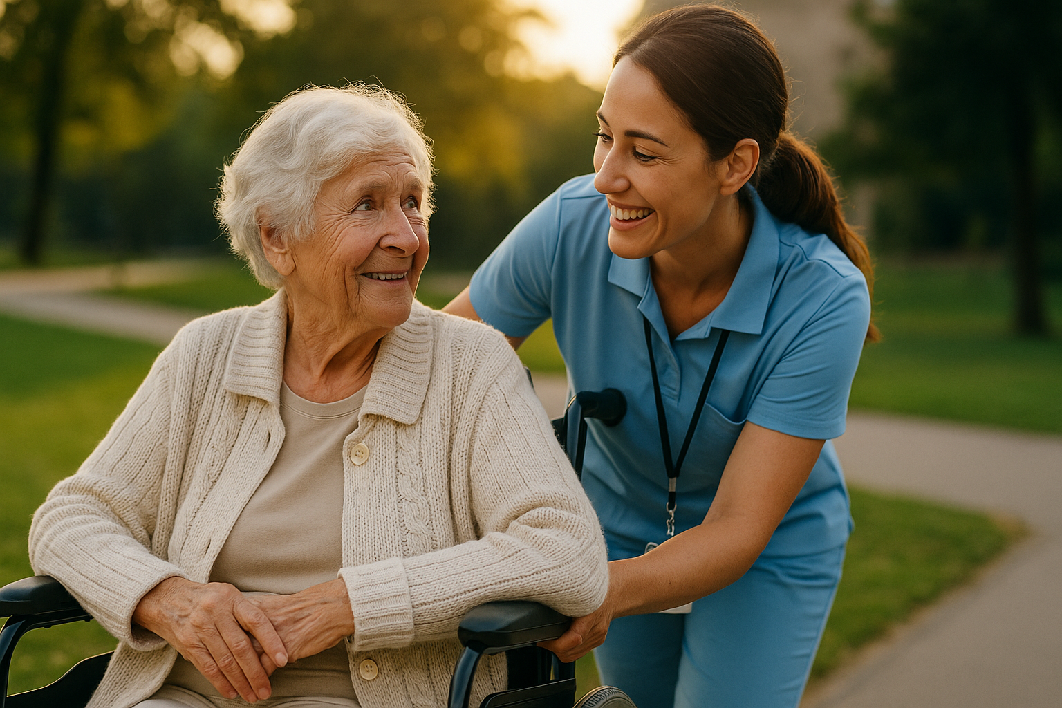 Residents and caregivers at Autumn Hills Healthcare Center