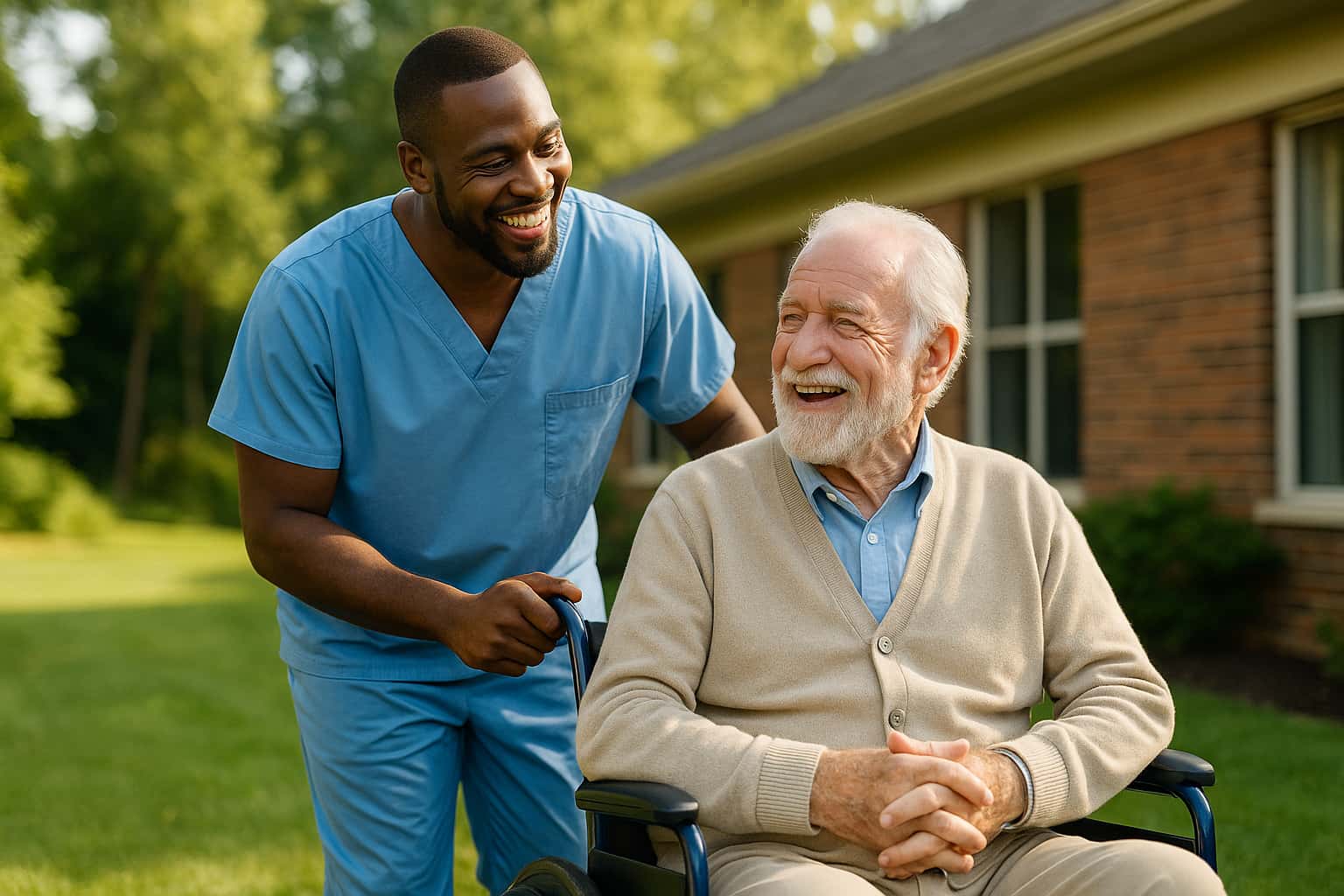Residents and caregivers at Creekside Healthcare Center